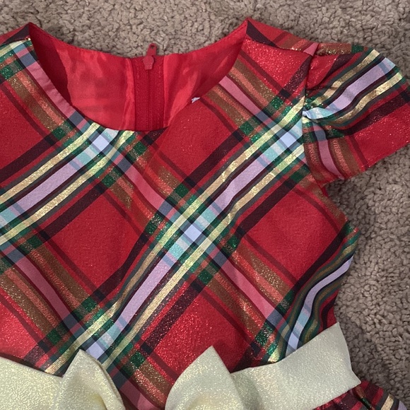 Sweet Charmers Girls holiday Christmas Dress Sz 5 sparkling red plaid - Picture 4 of 10